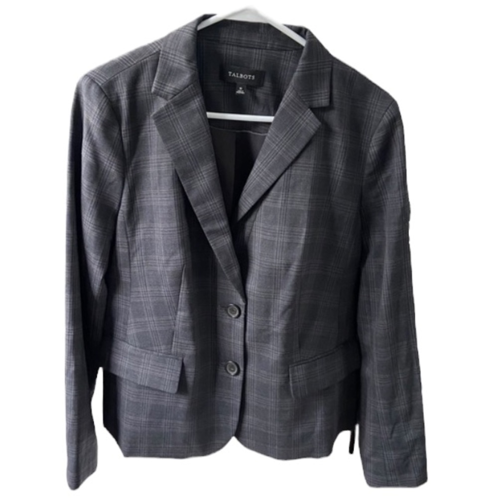 Talbots Gray Plaid Blazer
